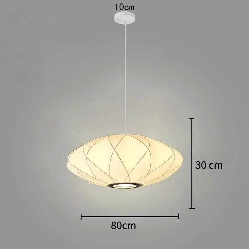Nowoczesna Lampa Wisząca z Tkaninowym Kloszem