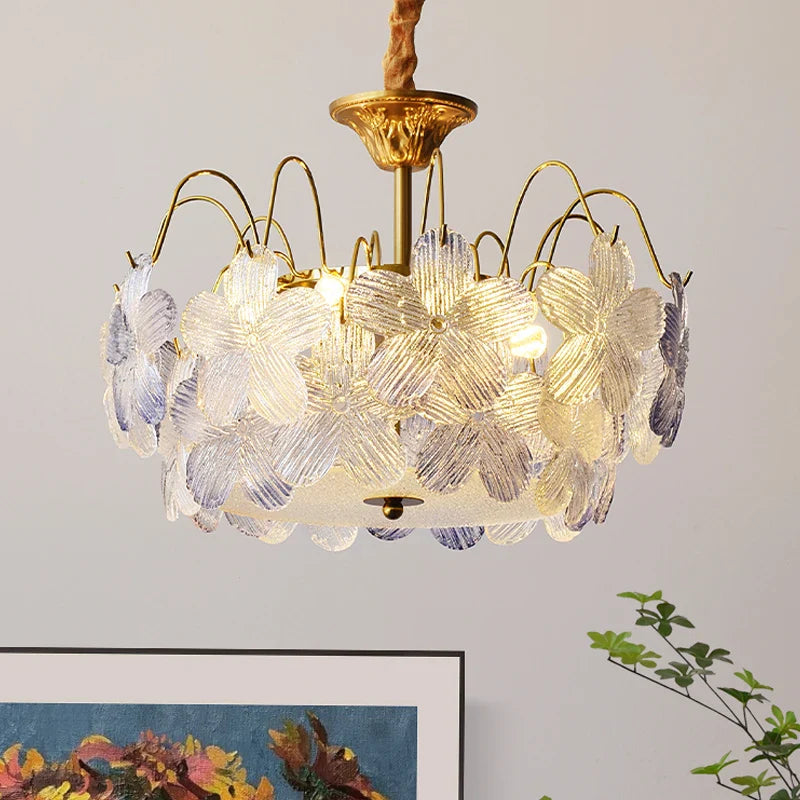 Elegancka Lampa Wisząca Żyrandol w Kwiatowym Stylu