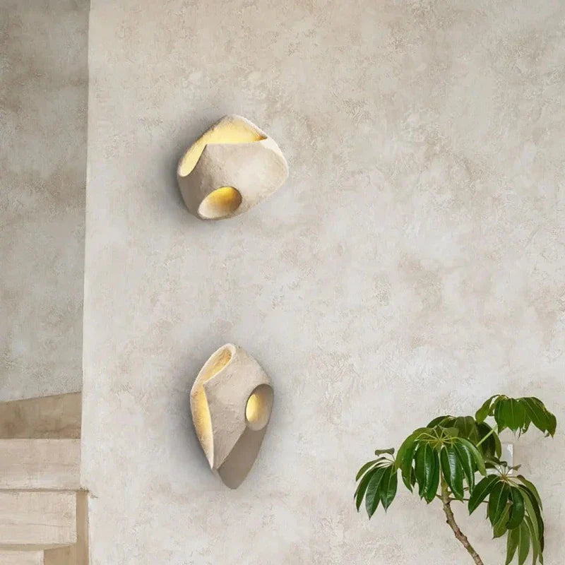 Designerska Lampa Ścienna w Stylu Organicznego Kamienia Boho