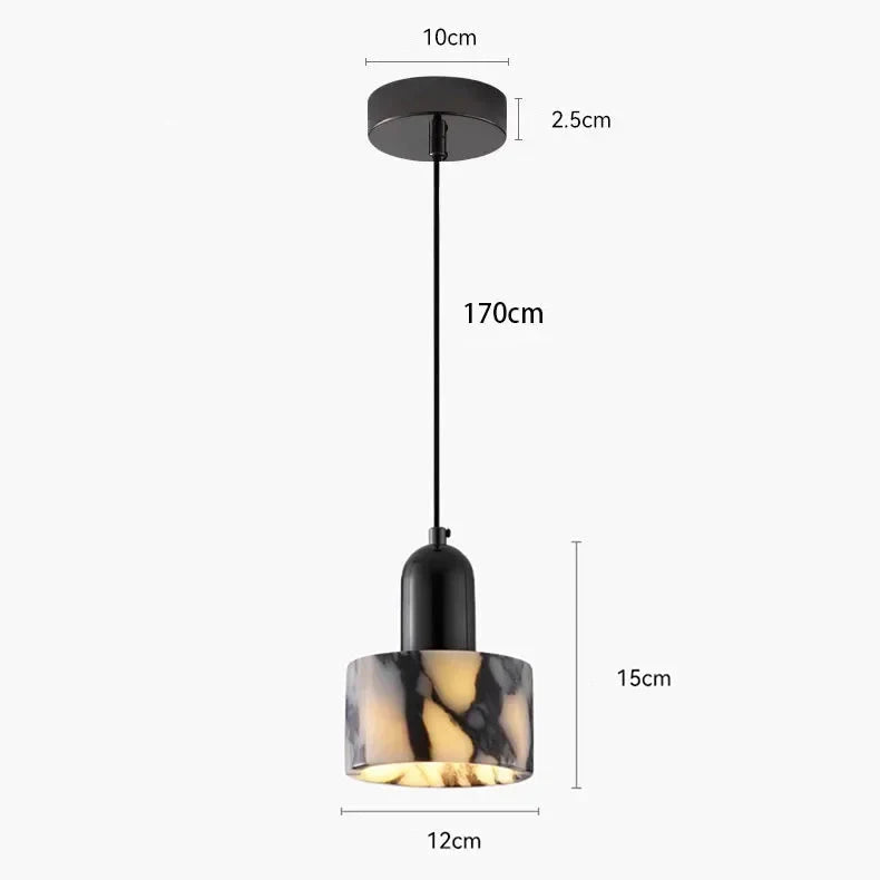 Wisząca Lampa z Kloszem w Stylu Marmuru