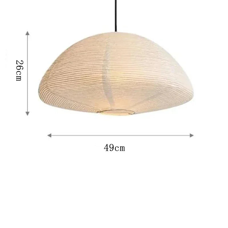 Nowoczesna Lampa Wisząca z Papieru z Delikatnym Prążkowaniem  – Minimalistyczna Elegancja