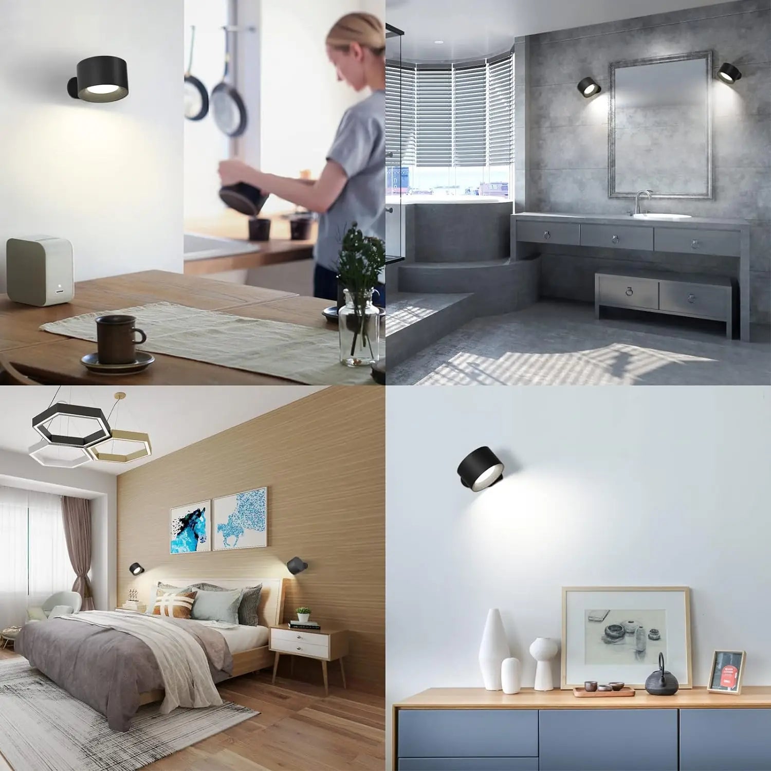 Bezprzewodowa odczepiana lampa ścienna LED