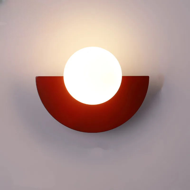 Nowoczesna lampa ścienna LED w stylu geometrycznym półkole