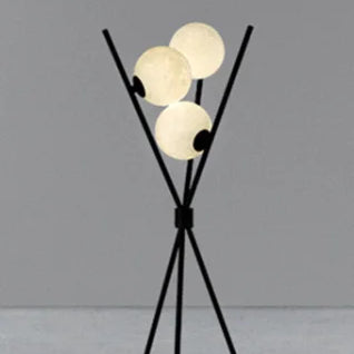 Designerska Lampa Stojąca LED z Kloszami w Kształcie Księżyca – Lampa Stołowa i Podłogowa na Trójnogu