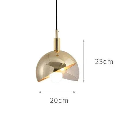 Nowoczesna Lampa Wisząca LED ze Szklanym Kloszem w Odcieniach Złota i Dymionego Szkła