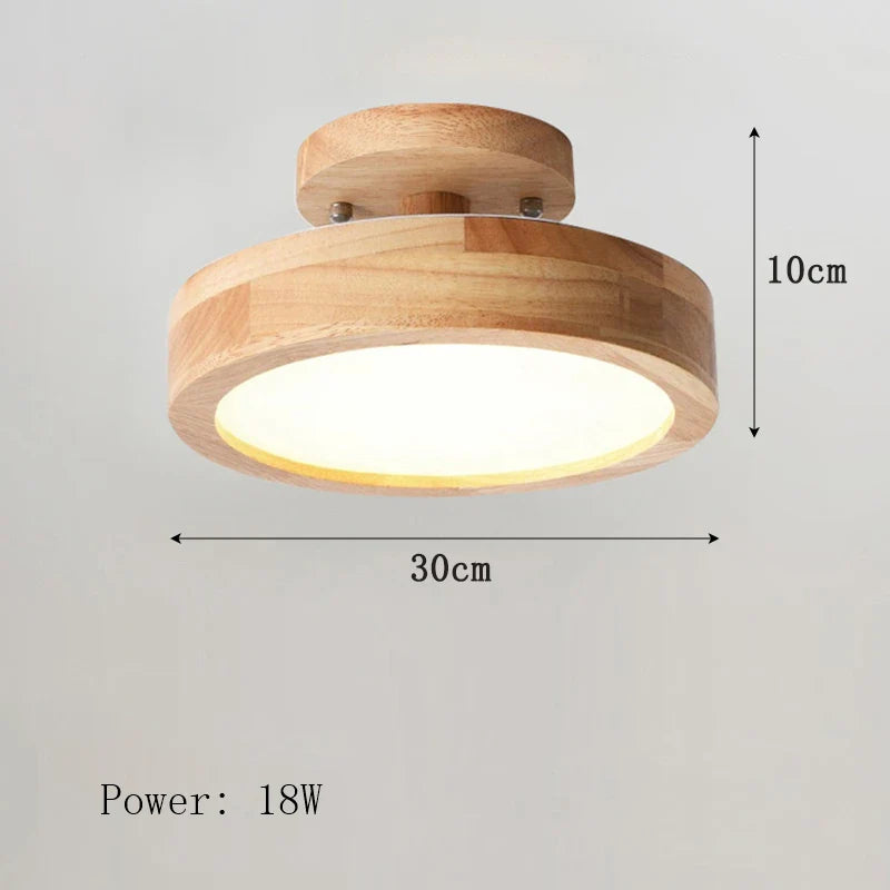 Nowoczesna lampa sufitowa LED wykonana z drewna