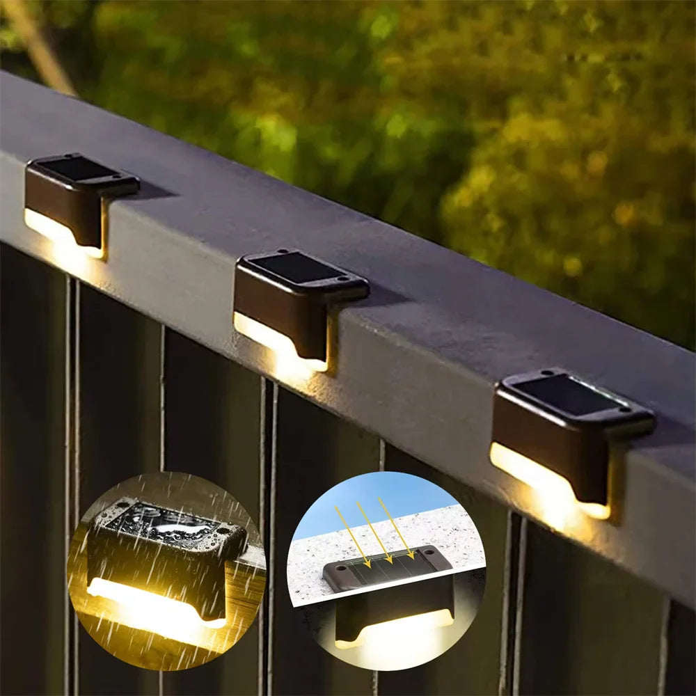 Solarna lampka LED na balustradę – wodoodporne oświetlenie z czujnikiem zmierzchu