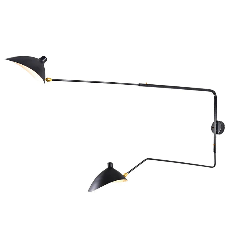 Designerska lampa ścienna z podwójnym ramieniem – regulowana lampa kinkietowa do salonu, biura lub sypialni