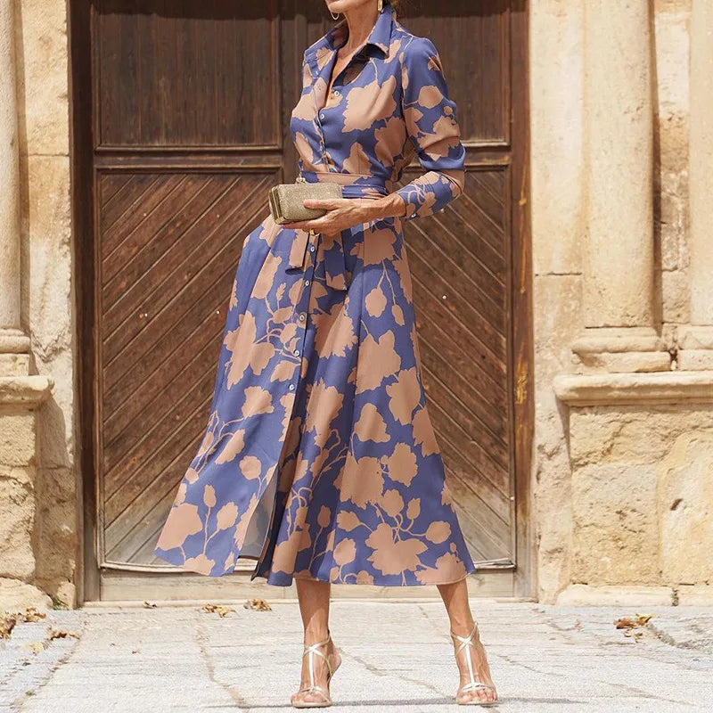 Natasza – Elegancka Sukienka Koszulowa z Paskiem