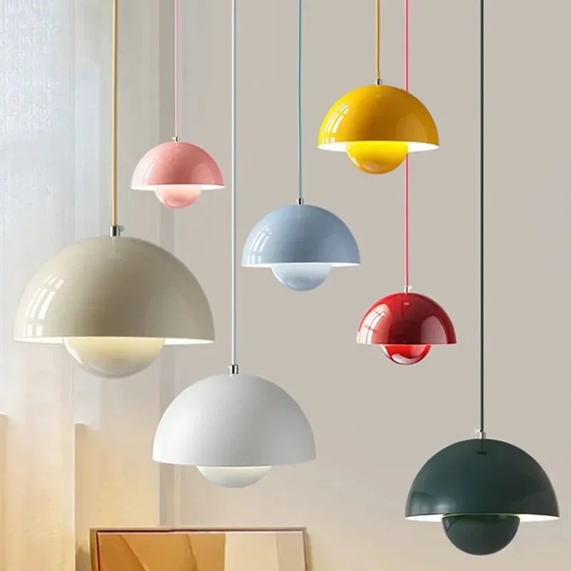 Lampa wisząca LED o półkulistym kształcie