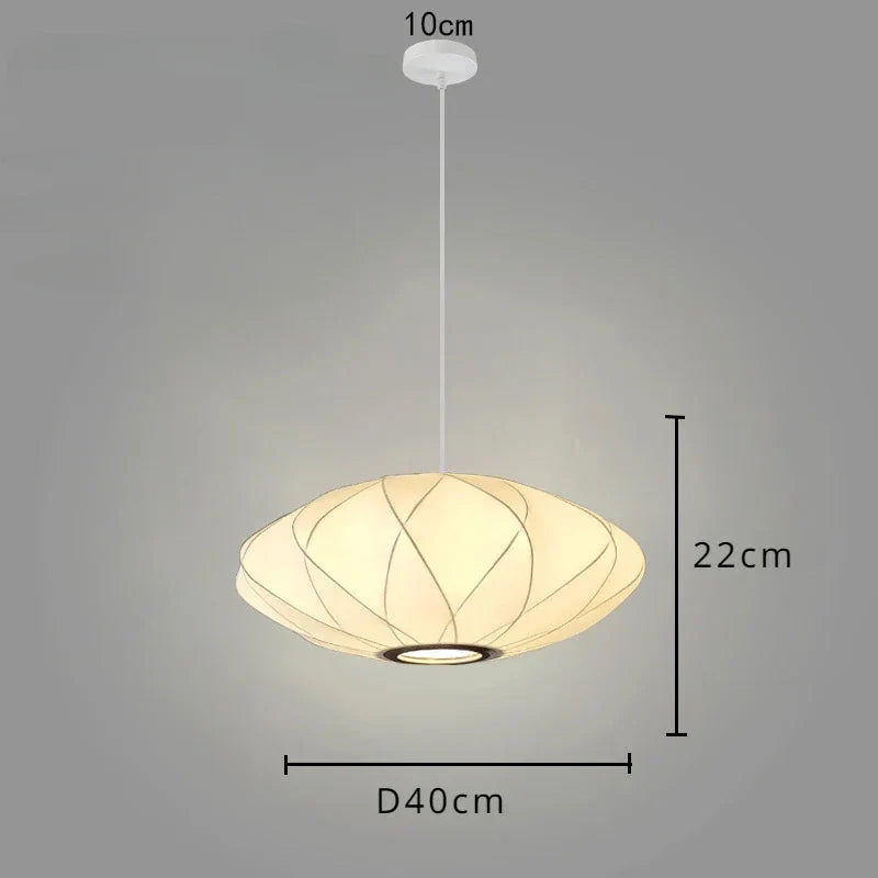 Nowoczesna Lampa Wisząca z Tkaninowym Kloszem