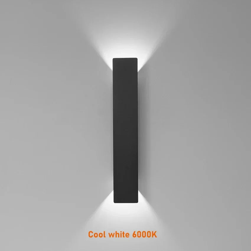 Nowoczesna Zewnętrzna Lampa Elewacyjna – Kinkiet LED Góra/Dół, Wodoodporny, Pionowy Design