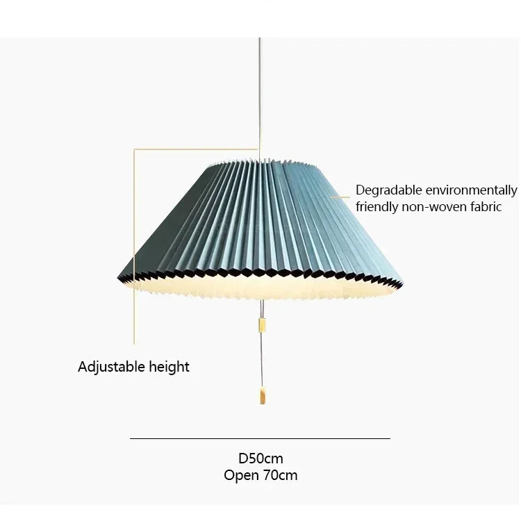 Elegancka Lampa Wisząca z Plisowanym Kloszem
