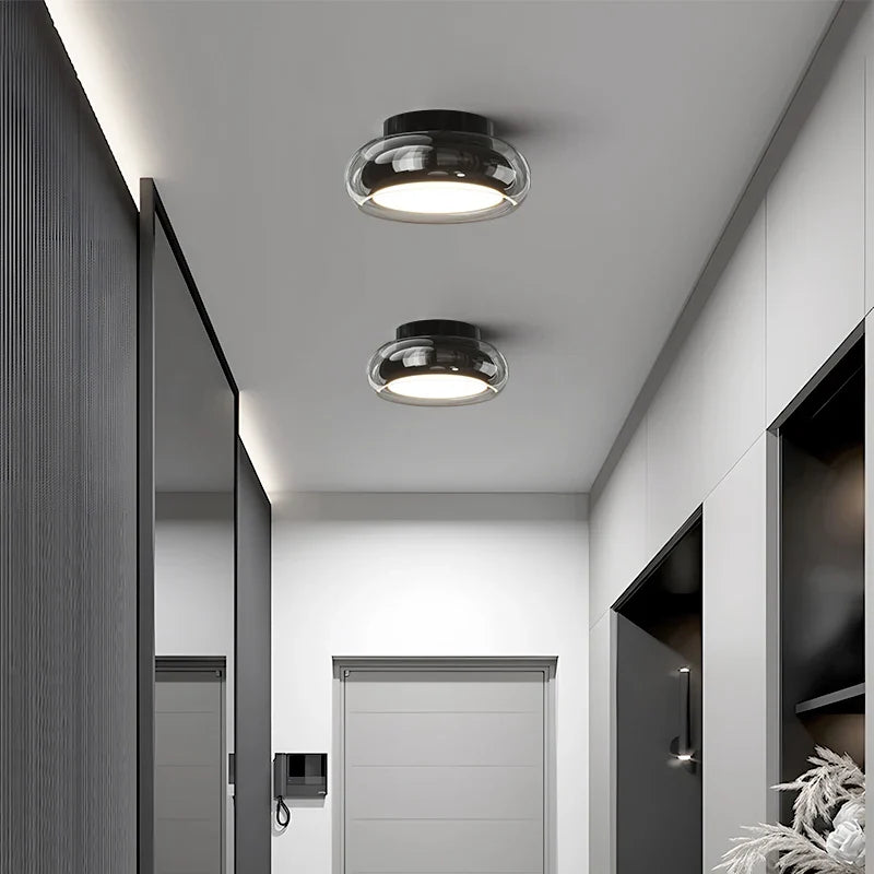 Nowoczesny Plafon Lampa Sufitowa ze Szklanym Kloszem