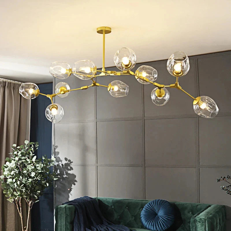 Designerski żyrandol molekularny 8-ramienny – nowoczesna lampa sufitowa LED