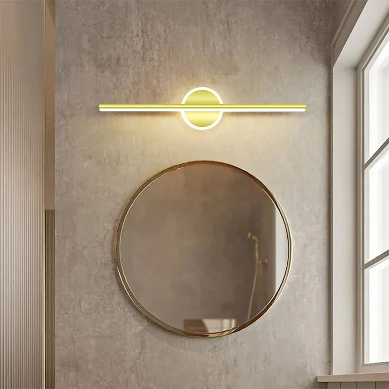 Nowoczesna Lampa Ścienna LED w Kształcie Linii z Okrągłym Elementem – Designerskie Oświetlenie