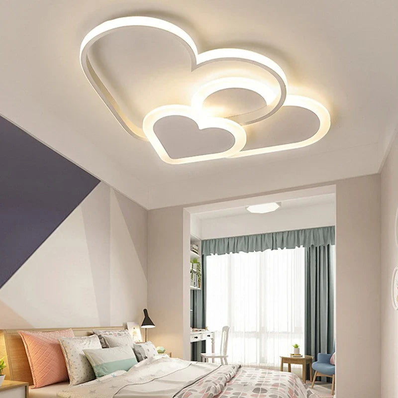 Nowoczesna Lampa Sufitowa LED w Kształcie Serc do Pokoju Dziecięcego