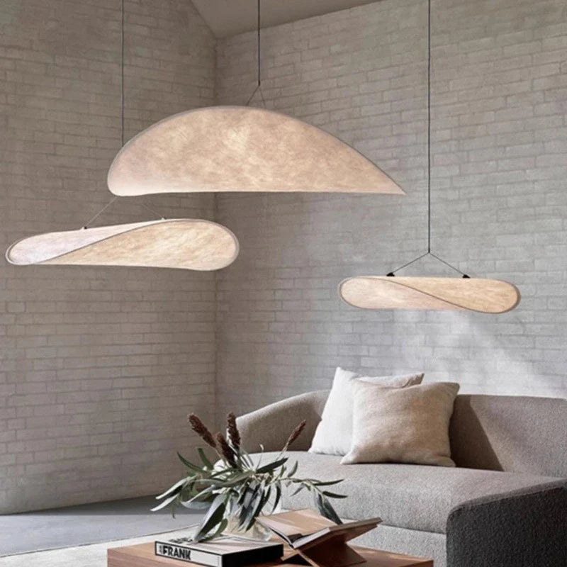 Designerska lampa wisząca Japandi w formie podłużnego panelu – nowoczesna elegancja