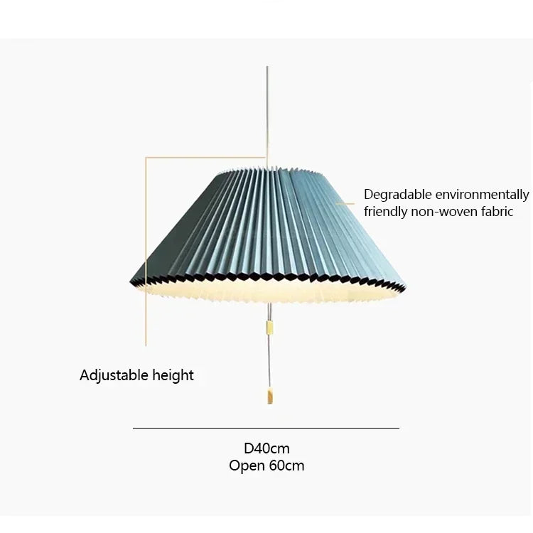 Elegancka Lampa Wisząca z Plisowanym Kloszem