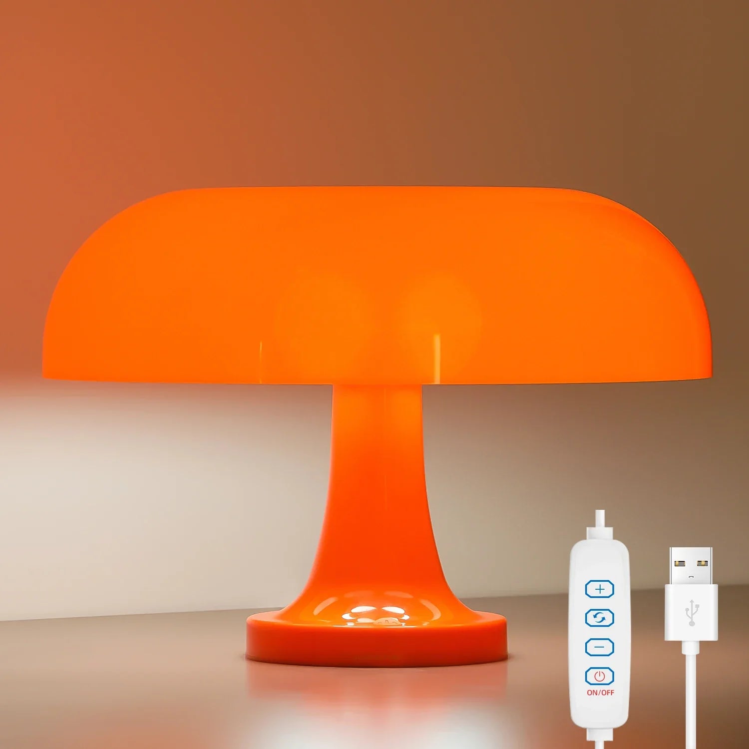 Designerska lampa stołowa LED o nowoczesnym kształcie grzybka