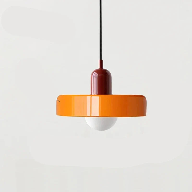 Nowoczesna lampa wisząca z kolorowym szklanym kloszem Bauhaus