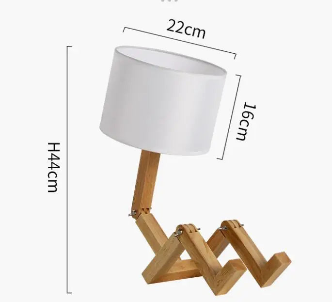 Designerska lampa stołowa drewniana – regulowana, nowoczesna forma drewniany robót