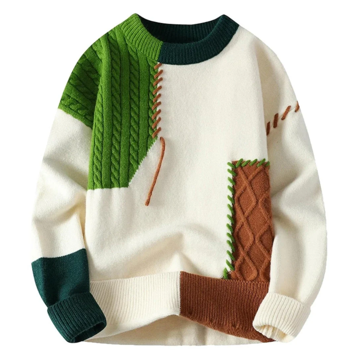 Oktawiusz – Sweter patchworkowy oversize