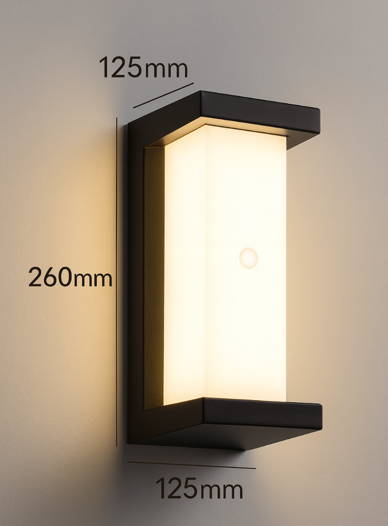Nowoczesna lampa elewacyjna LED – kinkiet zewnętrzny IP65, czarna obudowa