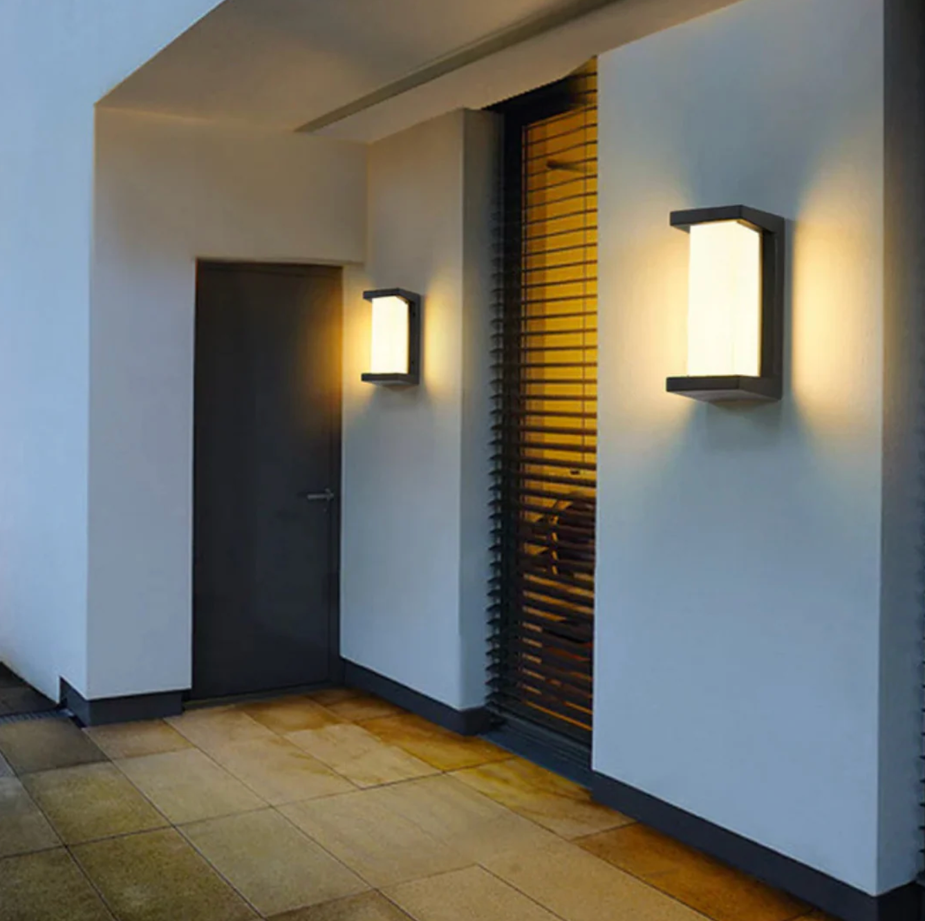 Nowoczesna lampa elewacyjna LED – kinkiet zewnętrzny IP65, czarna obudowa