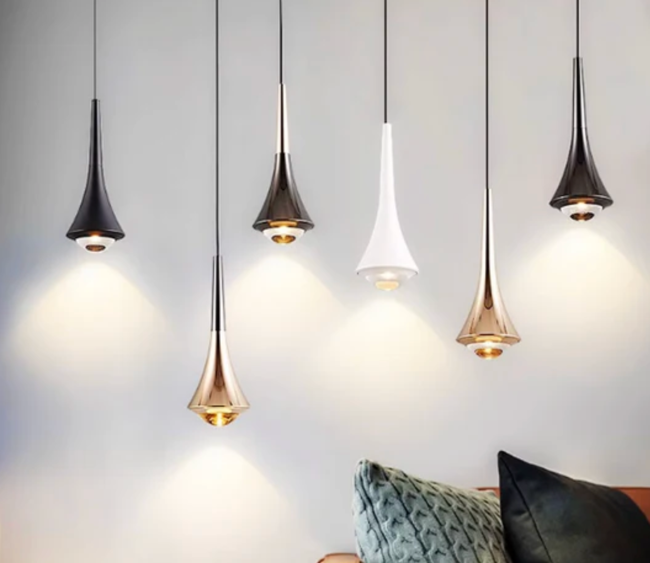 Nowoczesna lampa wisząca LED – designerska lampa sufitowa stożkowa