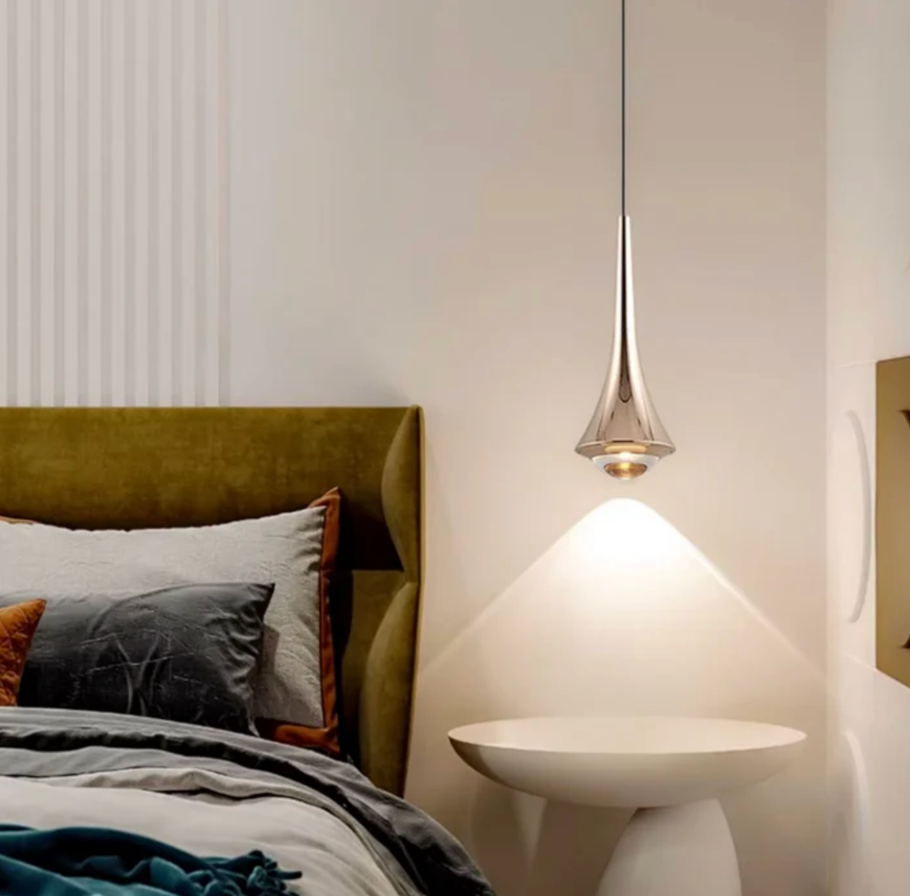 Nowoczesna lampa wisząca LED – designerska lampa sufitowa stożkowa