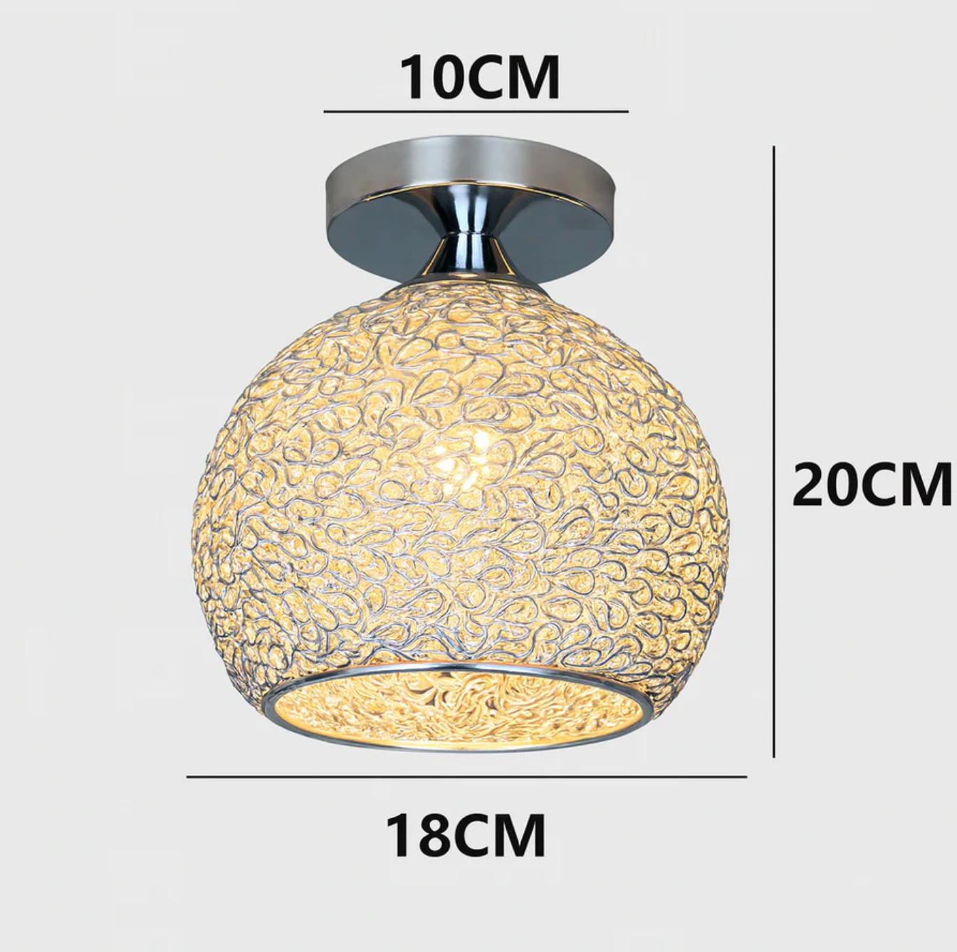 Lampa sufitowa kule dekoracyjna – plafon z ażurowym kloszem metalowym