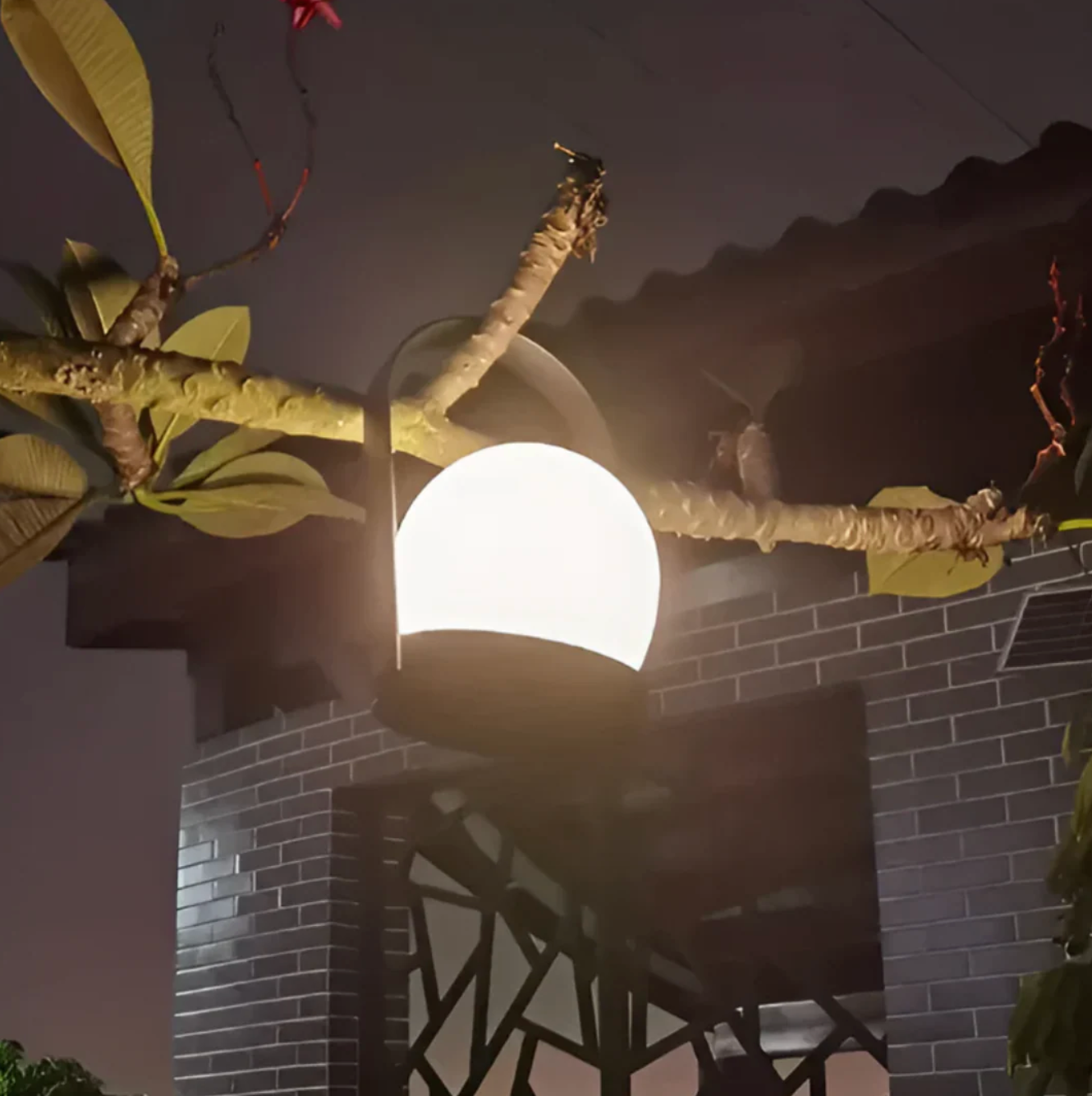 Lampa stołowa LED z kulistym kloszem – nowoczesna lampka dekoracyjna z przyciskiem