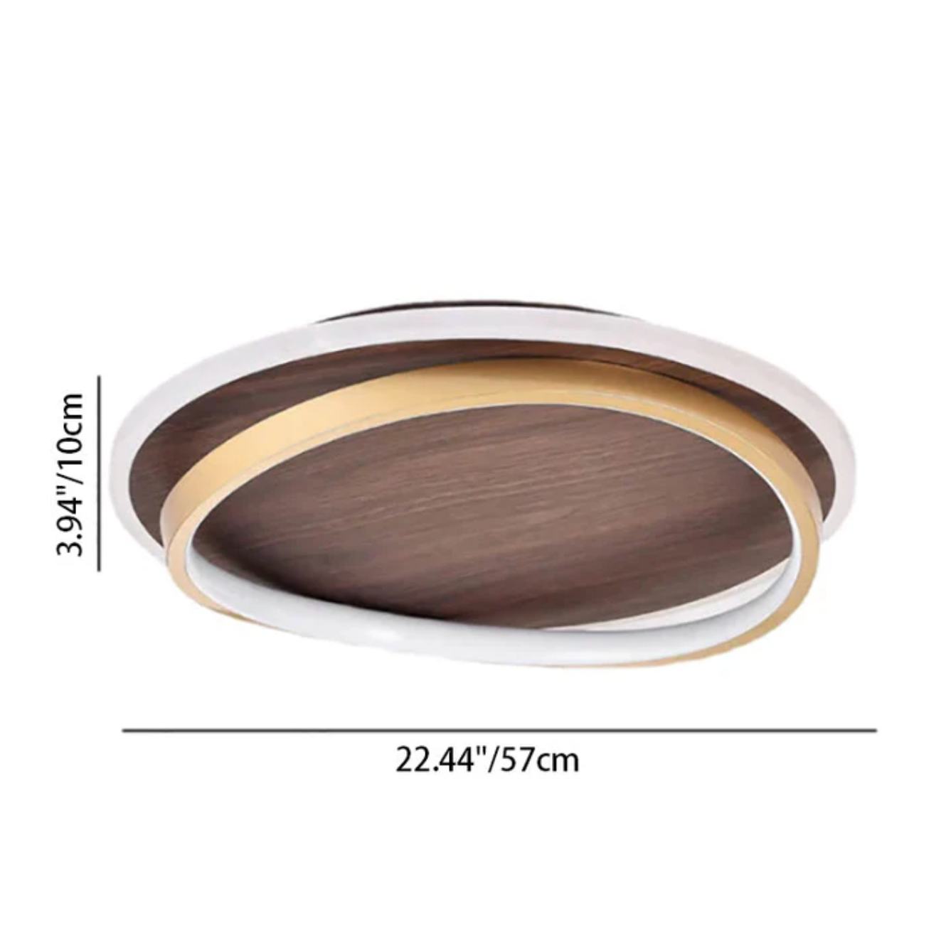 Nowoczesna lampa sufitowa LED – drewniany panel z podświetlanym pierścieniem
