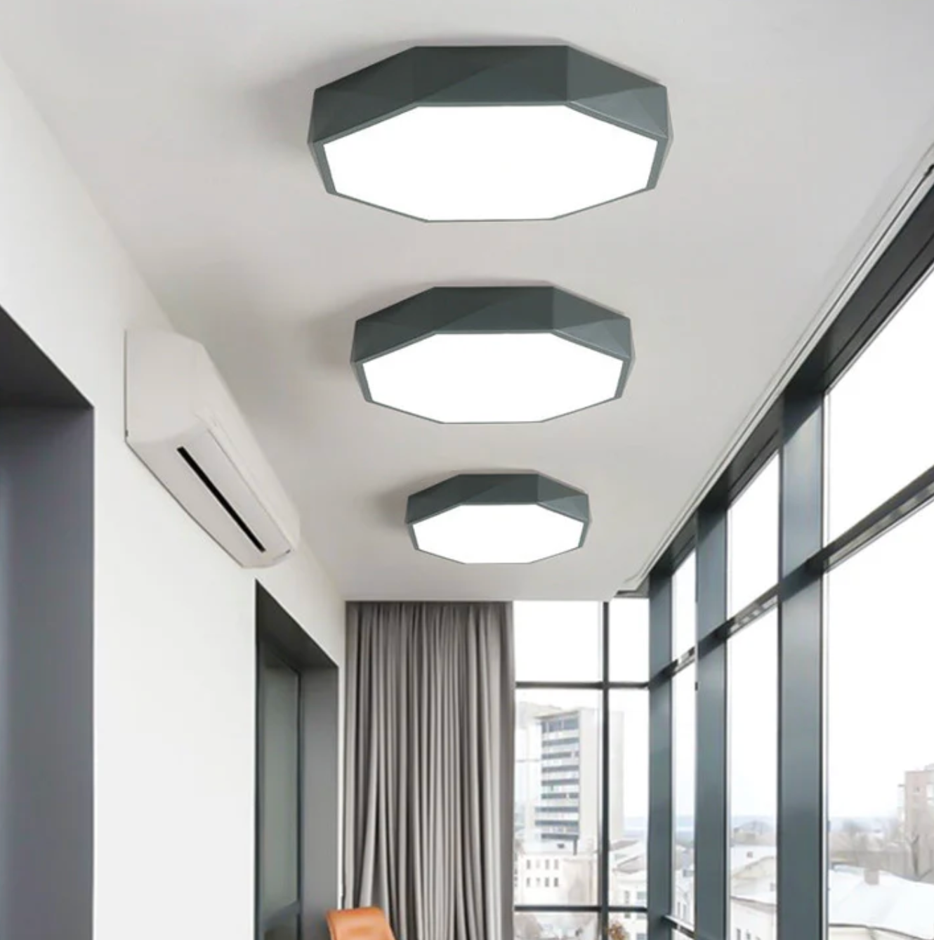 Geometryczna lampa sufitowa LED – kolorowy plafon nowoczesny