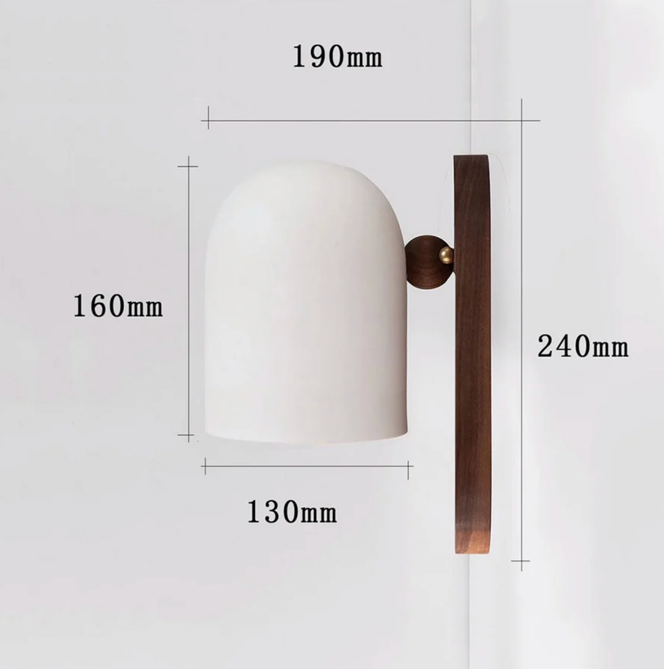 Nowoczesny kinkiet ścienny z drewnianą podstawą – minimalistyczna lampa ścienna
