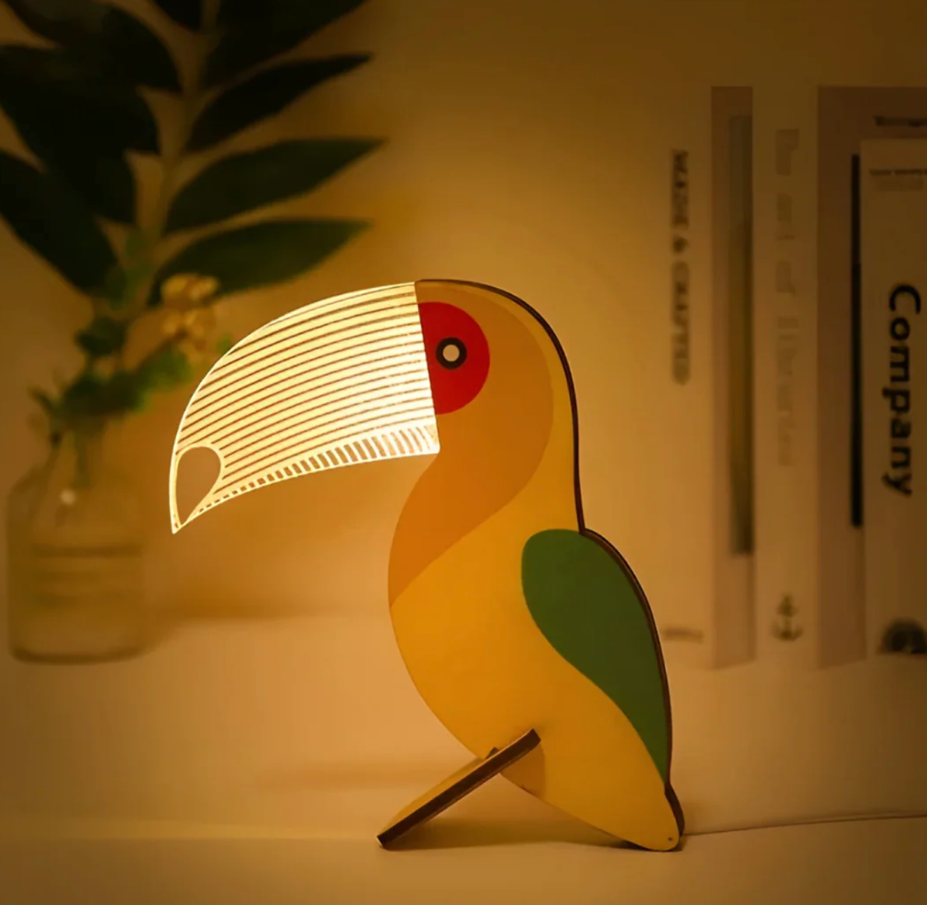 Drewniana lampka nocna LED dla dzieci – dekoracyjna lampka w kształcie zwierząt
