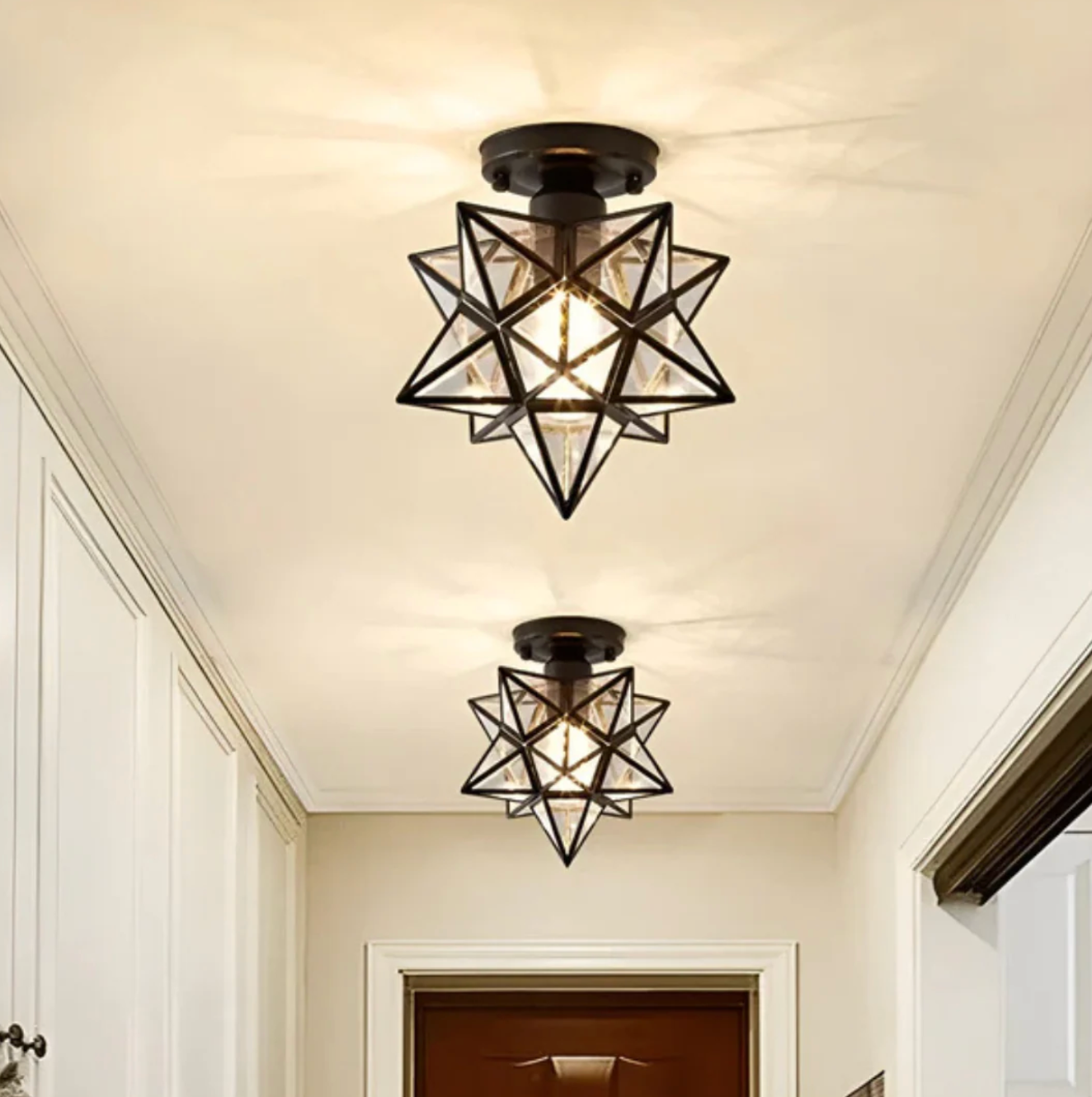 Geometryczna lampa sufitowa w kształcie gwiazdy – nowoczesny plafon dekoracyjny