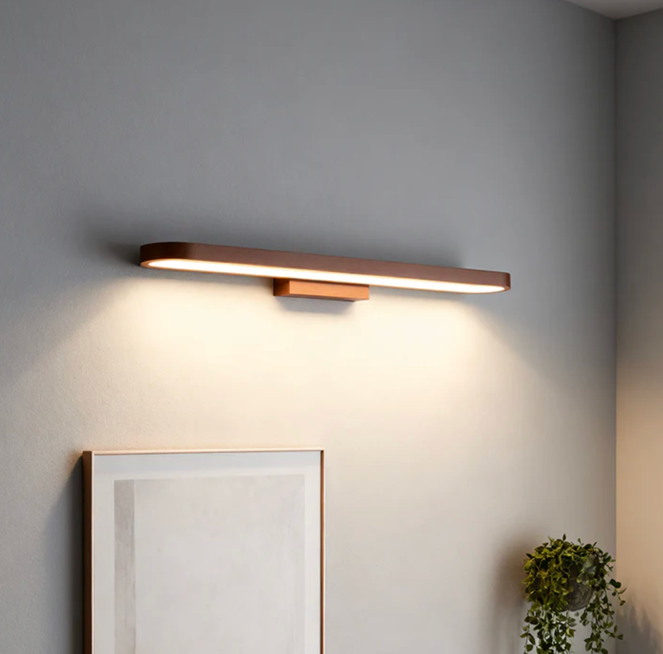 Nowoczesny kinkiet LED nad biurko – minimalistyczna lampa ścienna listwowa