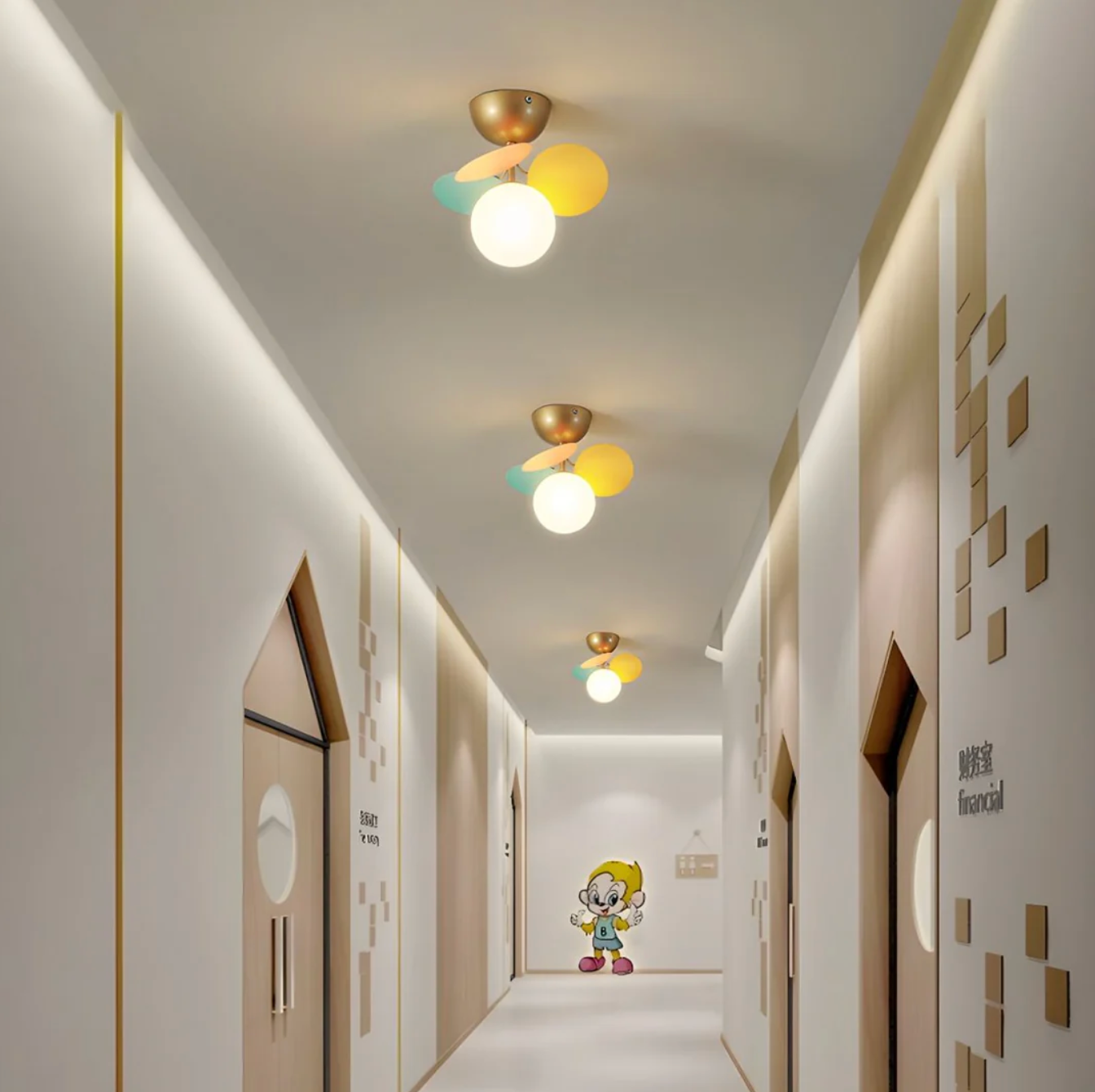 Nowoczesna lampa sufitowa LED – designerski plafon z kulistymi kloszami