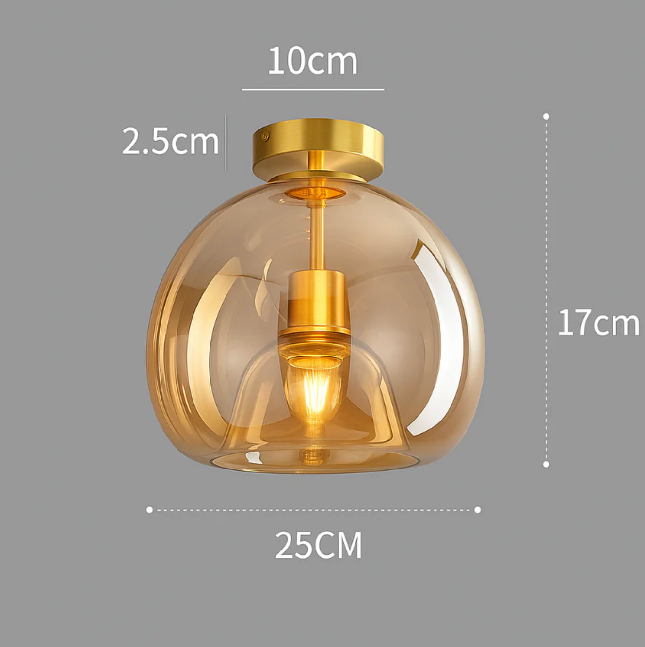 Lampa sufitowa szklana kula – nowoczesna plafoniera loft z transparentnym kloszem