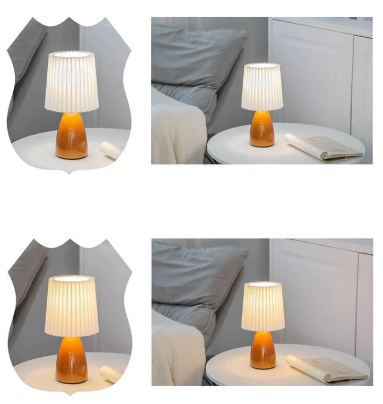 Klasyczna lampa stołowa z plisowanym abażurem