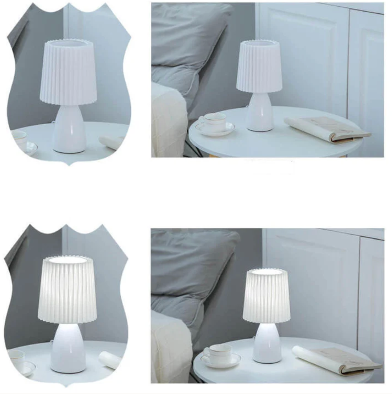 Klasyczna lampa stołowa z plisowanym abażurem