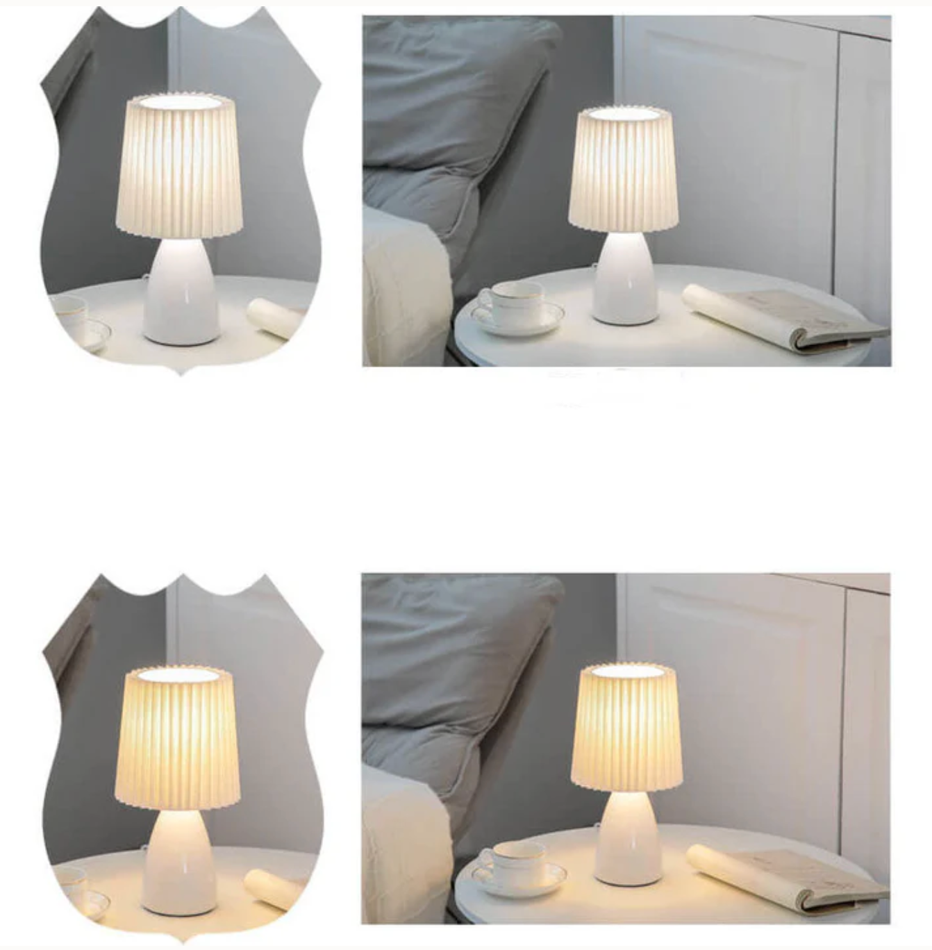 Klasyczna lampa stołowa z plisowanym abażurem