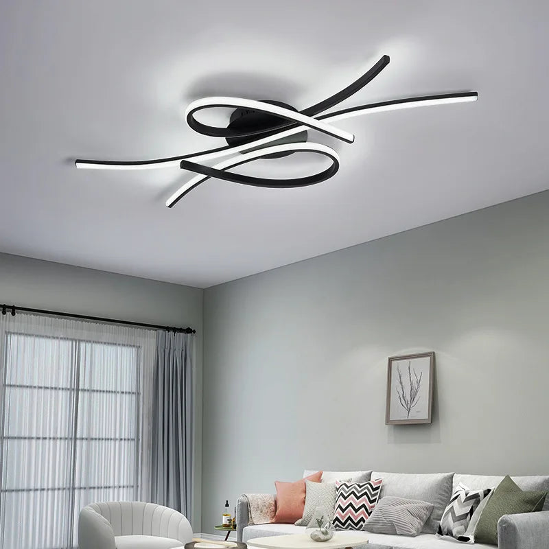 Nowoczesny plafon LED – designerska lampa sufitowa z geometryczną linią światła