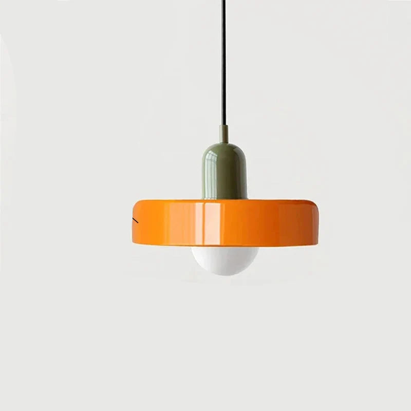 Nowoczesna lampa wisząca z kolorowym szklanym kloszem Bauhaus