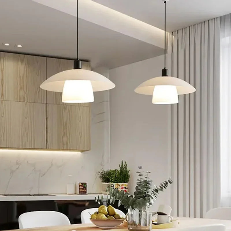 Japońska Lampa Wisząca – Elegancka Kopułowa Lampa LED do Kuchni i Jadalni