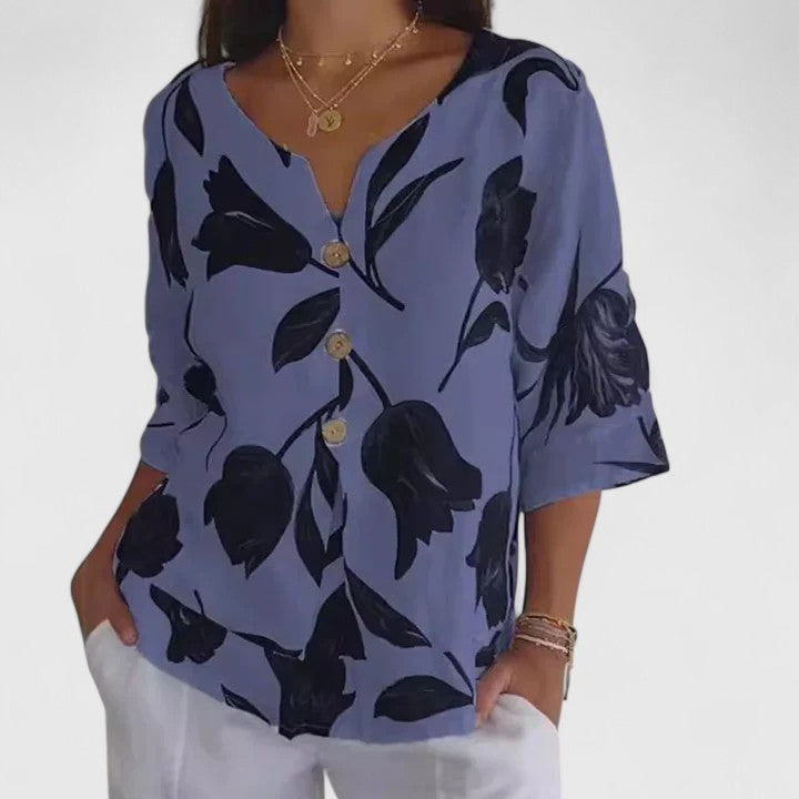 Isabel | Elegancka Bluzka w Kwiatowy Wzór