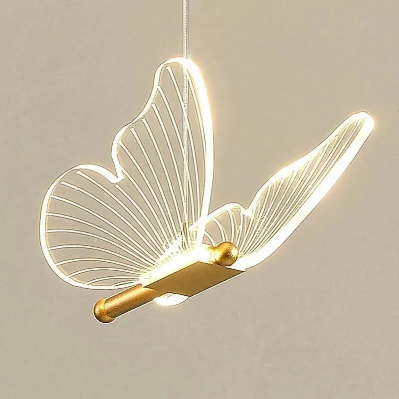 Lampa wisząca LED w kształcie motyla – designerskie oświetlenie do sypialni i salonu