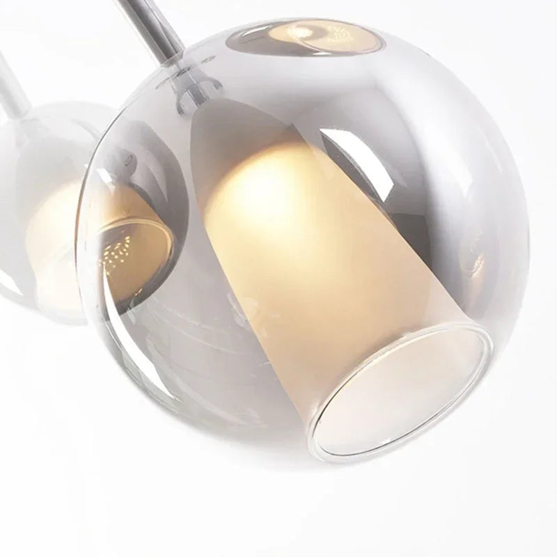 Nowoczesna lampa wisząca z kloszami ze szkła – Lampa sufitowa typu cluster z dymionym szkłem